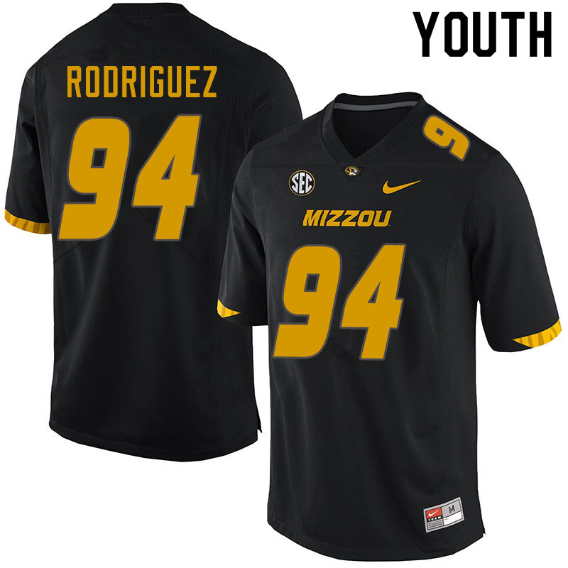 Youth #94 Aaron Rodriguez Missouri Tigers College Football Jerseys Sale-Black - Click Image to Close